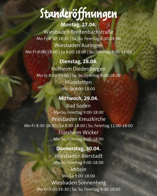 Neue Woche bei Paul’s Bauernhof 🌿

Unsere Stände sind ab morgen wieder für euch geöffnet - hier seht ihr, wann und wo ihr uns findet 👆🏻

Es warten frische, süße Erdbeeren 🍓 Spargel und unsere Paul’s Bauernhof Produkte auf euch!

Kommt vorbei, wir freuen uns auf euch 🌸

#erdbeeren #sommer #bauernhof #erdbeersaison #spargel