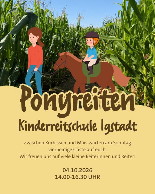 Ponyreiten auf Paul‘s Bauernhof! 🐴
Zwischen Kürbissen und Mais warten am Sonntag auch vierbeinige Gäste auf euch! Die Kinderreitschule Igstadt ist von 14:00 bis 16:30 Uhr bei uns und lädt zum Ponyreiten ein 💫
📅 Sonntag, 04.10.2026 | 14 - 16:30 Uhr
📍 an der Landstraße zwischen Hofheim-Wallau und Wiesbaden-Nordenstadt
Kommt vorbei, wir freuen uns auf euch! 🤎
#ponyreiten #pony #familienausflug